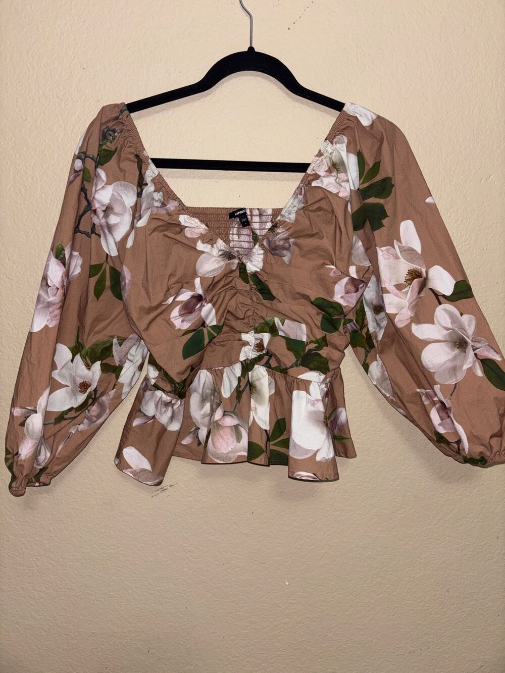 Express floral peplum blouse